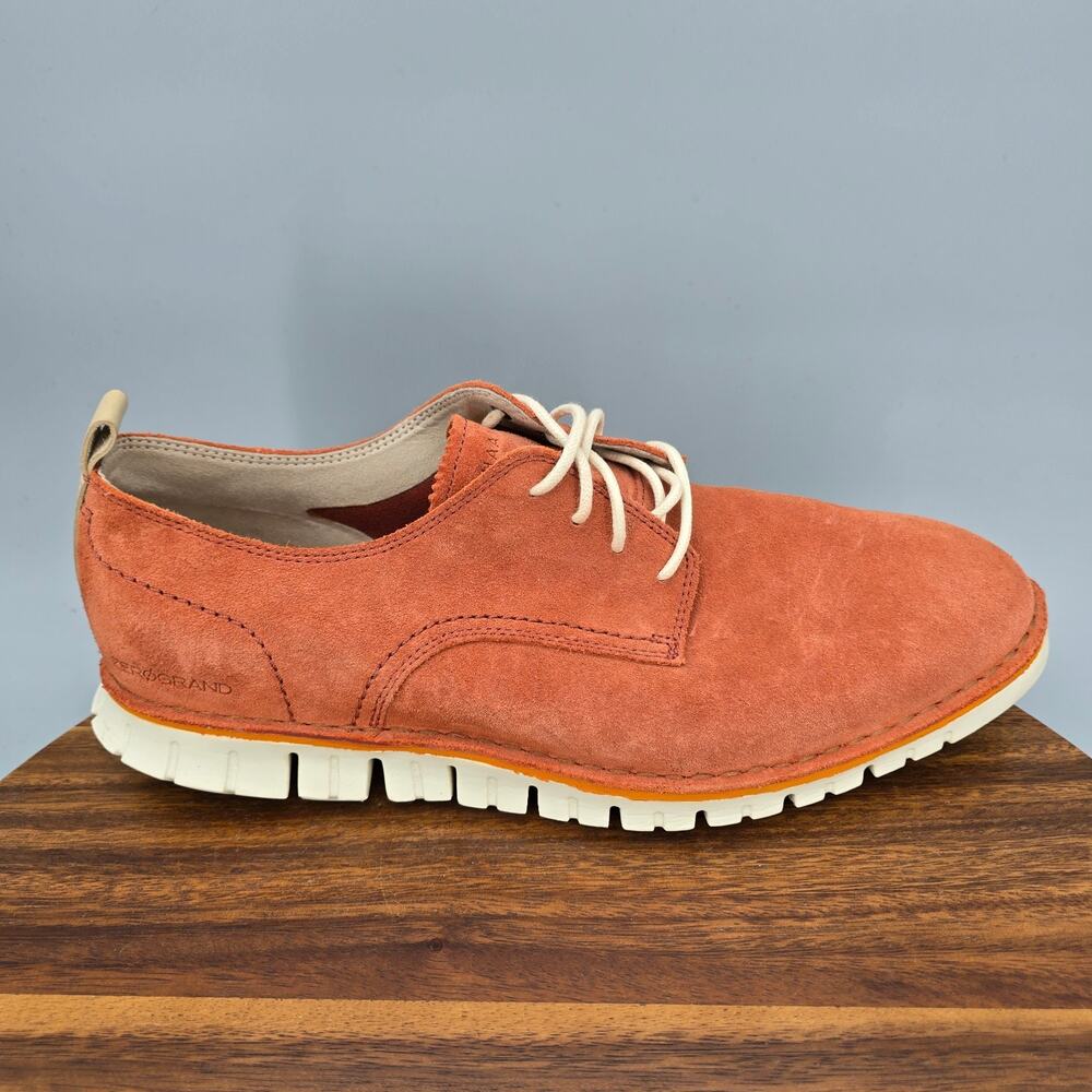 Cole Haan Zerogrand Oxfords Mens 10.5 M Rust Suede Leather Derby Dress Shoes